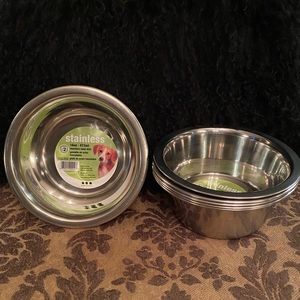 Van Ness Stainless Steel Dog or Cat Dishes (x6)
